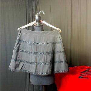 Elegant Black Lace Trim Skirt